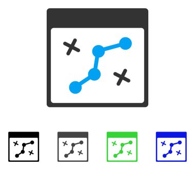 Yol noktaları sayfa düz simge takvim