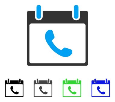 Telefon takvim gün düz simgesi