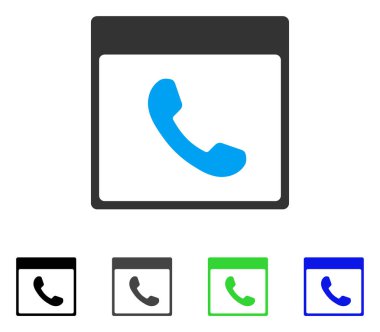 Telefon takvimi sayfa düz simgesi