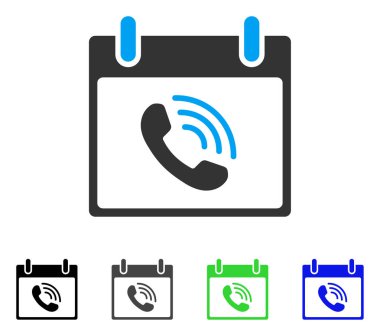 Telefon görüşmesi takvim gün düz simgesini