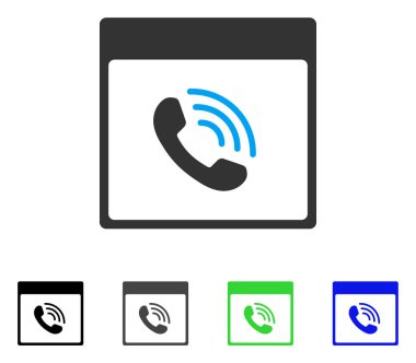 Telefon görüşmesi takvim sayfa düz simgesini