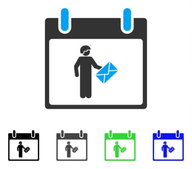 Postacı takvim gün düz simgesini