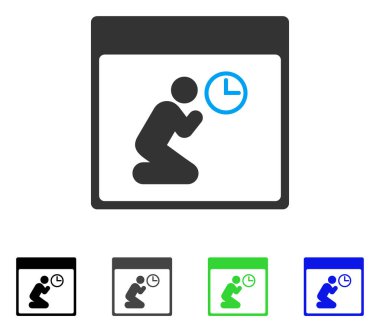 Saat takvim sayfa düz simgesi dua