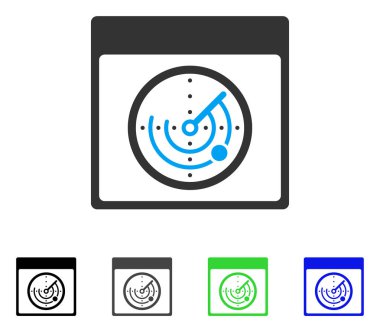 Radar takvim sayfa düz simgesini