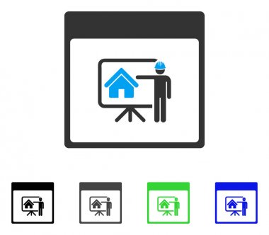 Gayrimenkul geliştirici takvim sayfa düz simgesini