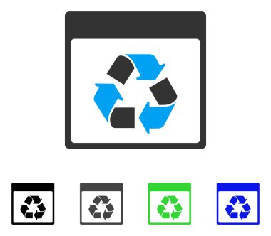 Geri dönüşüm takvim sayfa düz simgesi