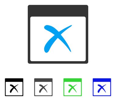 Takvim sayfası düz simgesini reddetmek