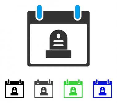 RIP anıt takvim gün düz simgesini