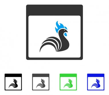 Horoz takvim sayfa düz simgesini