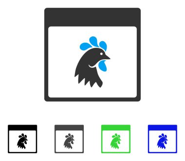 Horoz baş sayfa düz simge takvim