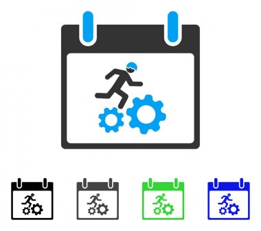 Çalışan işçi takvim gün düz simgesini