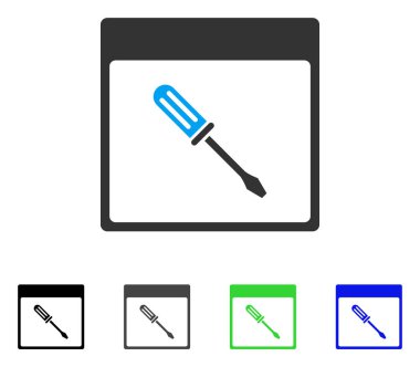 Tornavida takvim sayfa düz simgesini