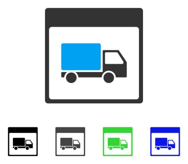 Sevk irsaliyesi kamyon takvimi sayfa düz simgesi