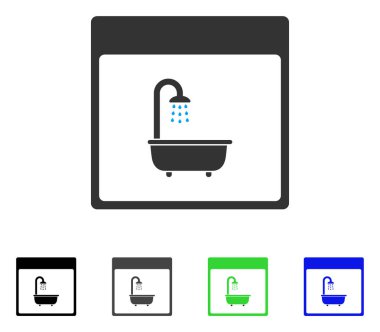 Duş Banyo takvim sayfa düz simgesini