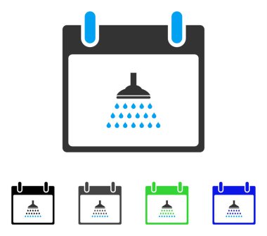 Duş takvim gün düz simgesini
