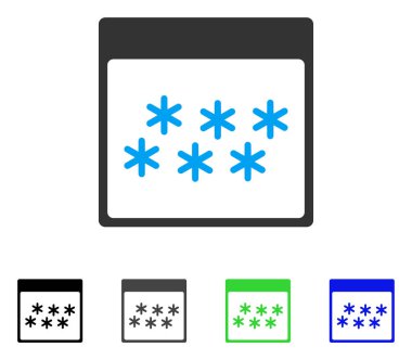 Kar taneleri takvim sayfa düz simgesini