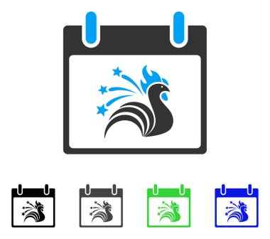 Işıltı horoz takvim gün düz simgesini