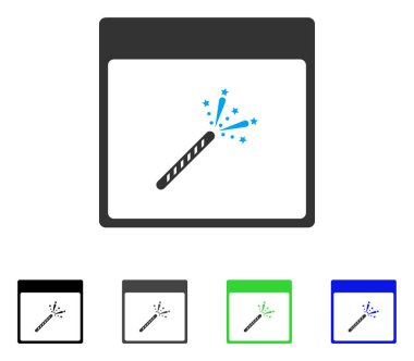 Maytap fişek takvim sayfa düz simgesini