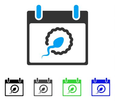 Sperm tohumlama takvim gün düz simgesini