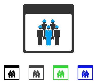 Personel takvim sayfa düz simgesini