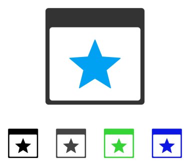 Yıldız takvim sayfa düz simgesini