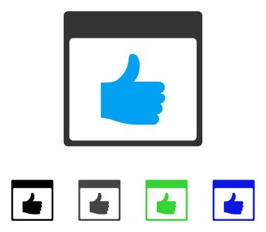 Takvim sayfası düz simgesini başparmak