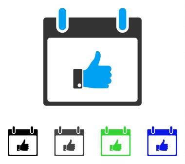 El takvim gün düz simgesi başparmak