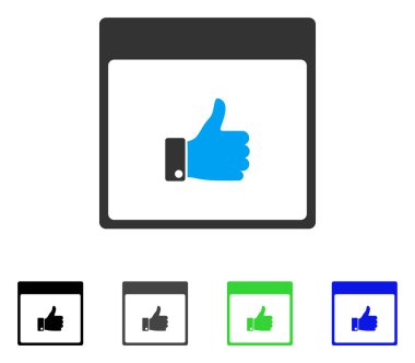 El takvim sayfa düz simgesi başparmak