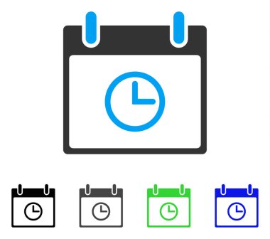 Saat takvim gün düz simgesini