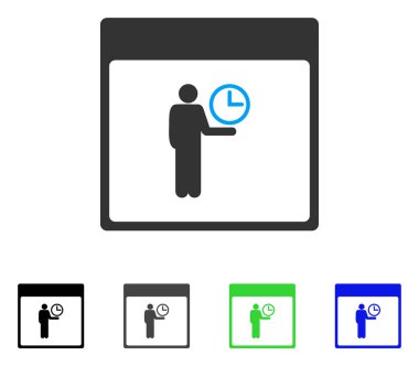 Zaman Yöneticisi takvim sayfa düz simgesi