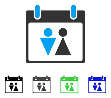 Tuvalet takvim gün düz simgesi