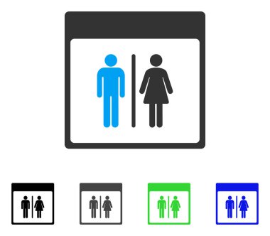 Tuvalet kişi sayfa düz simge takvim