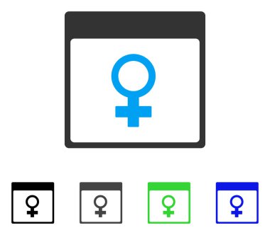 Venüs kadın sembol takvim sayfa düz simgesini