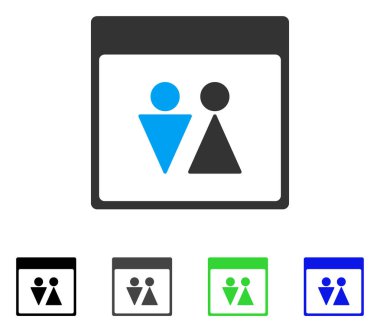 WC kişi sayfa düz simge takvim