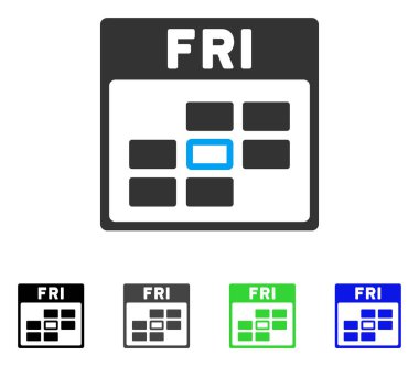 Cuma takvim kılavuz düz simgesini