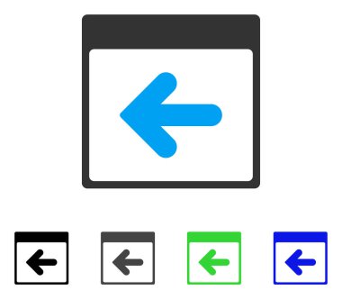 Önceki takvim gün düz simgesi