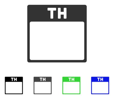 Perşembe takvim sayfa düz simgesini
