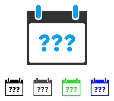 Bilinmeyen gün takvim sayfa düz simgesini