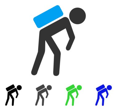 Çocuk kurye düz simgesi