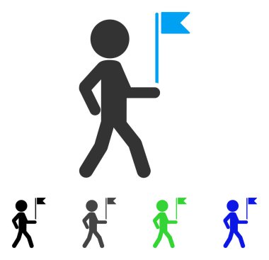 Çocuk bayrak Kılavuzu düz simgesi