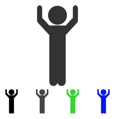 Çocuk düz simgesini Kaldır ellerini