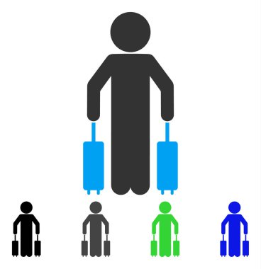 Çocuk yolcu düz simgesi