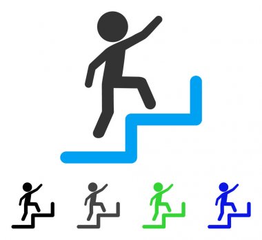 Çocuk adımları yukarıda simge düz