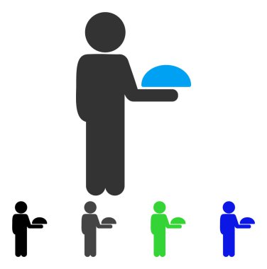 Çocuk garson düz simgesi