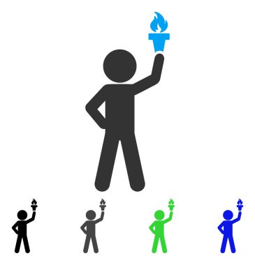 Çocuk özgürlük Meşalesi düz simgesiyle