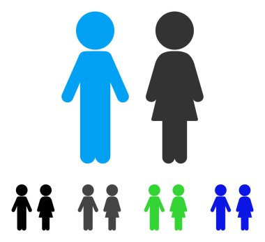 Çocuk düz simgesini çift