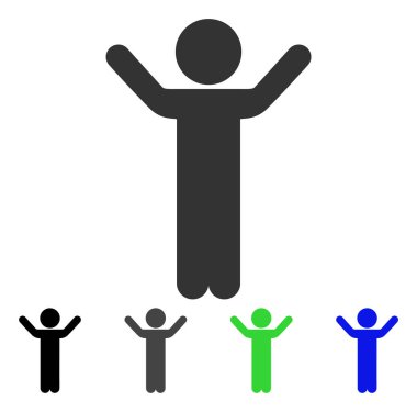 Çocuk düz simgesini Kaldır ellerini