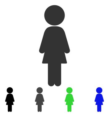 Ayakta kız düz simgesi