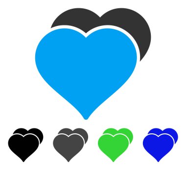 Sevgi kalpleri düz simgesi