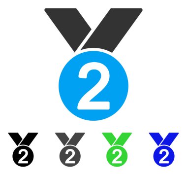 Gümüş madalya düz simgesi